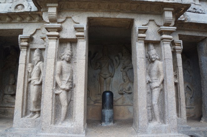 Lingam in stone niche